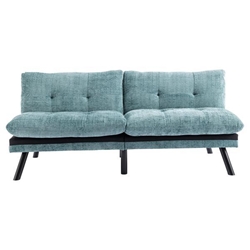 Eastonview 71" Convertible Sofa Bed - Mint Green Chenille - Metal Legs 