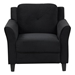 Lumin Fashionable Living Room Armchair - Antique Black Velvet - Gray Rubberwood Frame and Legs - CAB2700