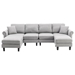 Asterlux 108" Accent Sofa - Light Gray Polyester Fabric - Solid Wood Frame - CAB2703