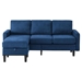 Briarston 74" Sectional Sofa with Storage Ottoman - Navy Blue - Solid Wood Frame - CAB2706