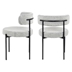 Rowan Modern Round Boucle Dining Chairs - Set of 2 - Black White