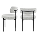 Rowan Modern Round Boucle Dining Chairs - Set of 2 - Black White - CAB2708