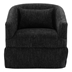 Blossom Hill Swivel Accent Armchair - Black Linen Blend