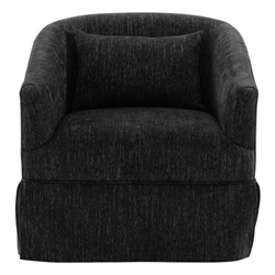 Blossom Hill Swivel Accent Armchair - Black Linen Blend 