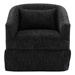 Blossom Hill Swivel Accent Armchair - Black Linen Blend - CAB2711