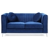 Zephyrine Loveseat - Navy Blue Velvet - Heavy Duty Chrome Legs