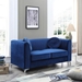 Zephyrine Loveseat - Navy Blue Velvet - Heavy Duty Chrome Legs - CAB2713