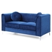 Zephyrine Loveseat - Navy Blue Velvet - Heavy Duty Chrome Legs - CAB2713