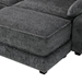 Ultavon 81" Sectional Sofa Bed 4 Seater with Ottoman - Gray Chenille Fabric - Solid Wood Frame - CAB2714