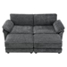 Ultavon 81" Sectional Sofa Bed 4 Seater with Ottoman - Gray Chenille Fabric - Solid Wood Frame - CAB2714