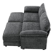 Ultavon 81" Sectional Sofa Bed 4 Seater with Ottoman - Gray Chenille Fabric - Solid Wood Frame - CAB2714