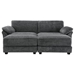 Ultavon 81" Sectional Sofa Bed 4 Seater with Ottoman - Gray Chenille Fabric - Solid Wood Frame - CAB2714