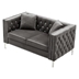 Mystic 59" Loveseat - Gray Velvet - Silver Nailhead Trimmed and Chrome-Plated Legs