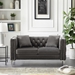 Mystic 59" Loveseat - Gray Velvet - Silver Nailhead Trimmed and Chrome-Plated Legs - CAB2720