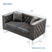 Mystic 59" Loveseat - Gray Velvet - Silver Nailhead Trimmed and Chrome-Plated Legs - CAB2720