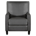 Camarillo Recliner Chair - Gray Faux Leather - Nailhead Trim - Black Finish Wood Feet - CAB2723