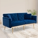 Casa Vita " 65" Loveseat - Navy Velvet Fabric - Metal Feet - CAB2725