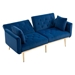 Casa Vita " 65" Loveseat - Navy Velvet Fabric - Metal Feet - CAB2725