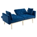 Casa Vita " 65" Loveseat - Navy Velvet Fabric - Metal Feet - CAB2725