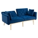 Casa Vita " 65" Loveseat - Navy Velvet Fabric - Metal Feet - CAB2725