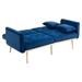 Casa Vita " 65" Loveseat - Navy Velvet Fabric - Metal Feet - CAB2725