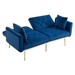 Casa Vita " 65" Loveseat - Navy Velvet Fabric - Metal Feet - CAB2725