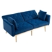 Casa Vita " 65" Loveseat - Navy Velvet Fabric - Metal Feet - CAB2725