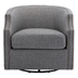 Zest Swivel Chair - Dark Gray Polyester - Black Metal Base