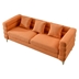 Ixalan 81" Sectional Sofa - 3 Seater Reversible - Orange Teddy Fabric - Gold Polished Metal Legs