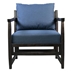 Aquaterra 27 Handcrafted Mango Wood Accent Chair - Blue Fabric - Open Frame