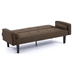 Floremia 71" Futon Sofa Bed Convertible with Armrests - Brown Velvet - Solid Wood Legs - CAB2744