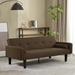 Floremia 71" Futon Sofa Bed Convertible with Armrests - Brown Velvet - Solid Wood Legs - CAB2744