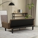 Floremia 71" Futon Sofa Bed Convertible with Armrests - Brown Velvet - Solid Wood Legs - CAB2744