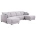 Vylonix 111" 4 Seater Sofa with 2 Ottoman and Pillows - Light Gray Linen Fabric