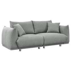 Coveville 78" Modern Sofa - Grey Fabric - Solid Wood Frame and Stable Metal Legs 