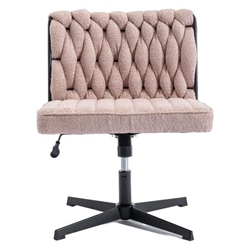 Vallentin Armless Office Chair - No Wheels - Pink - Polyester Blend 