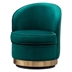 Julianna Accent Chair - Velvet Swivel - Green - Polished Gold Base