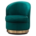 Julianna Accent Chair - Velvet Swivel - Green - Polished Gold Base - CAB2769