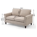 Harborview 45" Loveseat - Light Beige Burlap Fabric - Solid Wood Structure - CAB2770