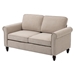 Harborview 45" Loveseat - Light Beige Burlap Fabric - Solid Wood Structure - CAB2770