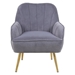 Lanchester Mid-Century Modern Accent Chair - Grey Velvet - Golden Iron Legs - CAB2771