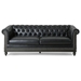 Rhythmos Comfy 3 Seater Sofa with Wooden Legs - Retro Style for Living Room and Study - Black - CAB2776