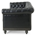 Rhythmos Comfy 3 Seater Sofa with Wooden Legs - Retro Style for Living Room and Study - Black - CAB2776