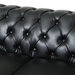 Rhythmos Comfy 3 Seater Sofa with Wooden Legs - Retro Style for Living Room and Study - Black - CAB2776