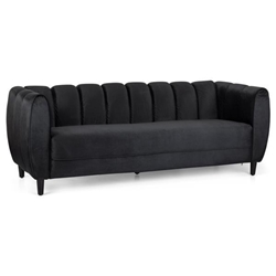 Mariposa Velvet 3 Seater Sofa - Black 