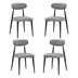 Sundrake Modern Dining Chairs - Grey Upholstered - Black Metal Frame - Set of 4