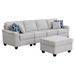 Torda 119" 5 Seater Sofa and Ottoman - Light Gray Linen - Plastic Legs - CAB2786