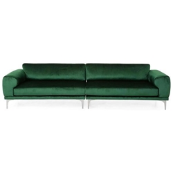 Veralis Comfy 4 Seater Sofa with Metal Legs - Emerald Velvet Fabric 