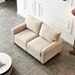 Harbour 59" Loveseat with Storage - Beige Fabric - Brown Finish Legs - CAB2798