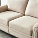 Harbour 59" Loveseat with Storage - Beige Fabric - Brown Finish Legs - CAB2798